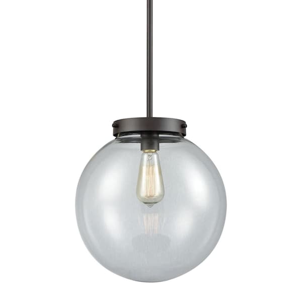 Beckett 12'' Wide 1Light Mini Pendant, Oil Rubbed Bronze With Clear Glass